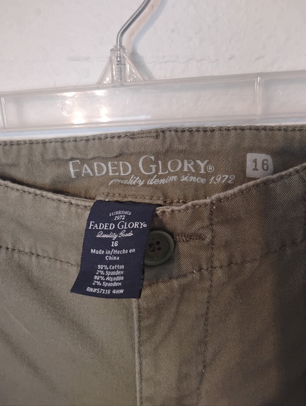 Faded Glory Distressed Green Shorts - Picture 3 of 3